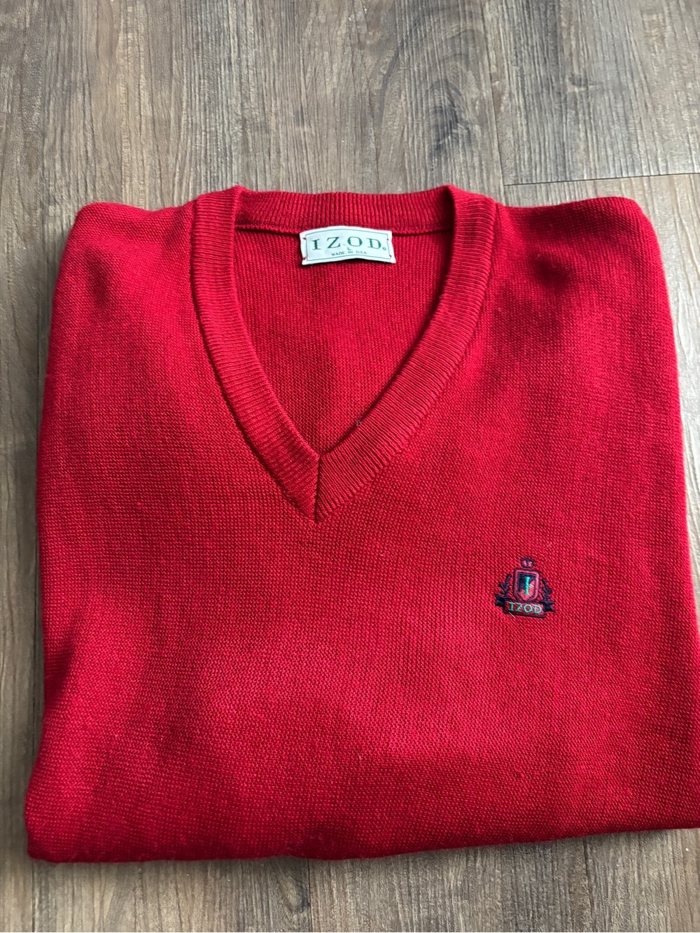 Vintage IZOD Red Sweater size L made in USA
